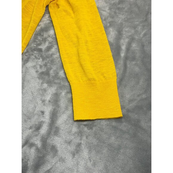 Kasper Cardigan Women's Medium Open Front Long Duster Yellow Sweater - Picture 6 of 12